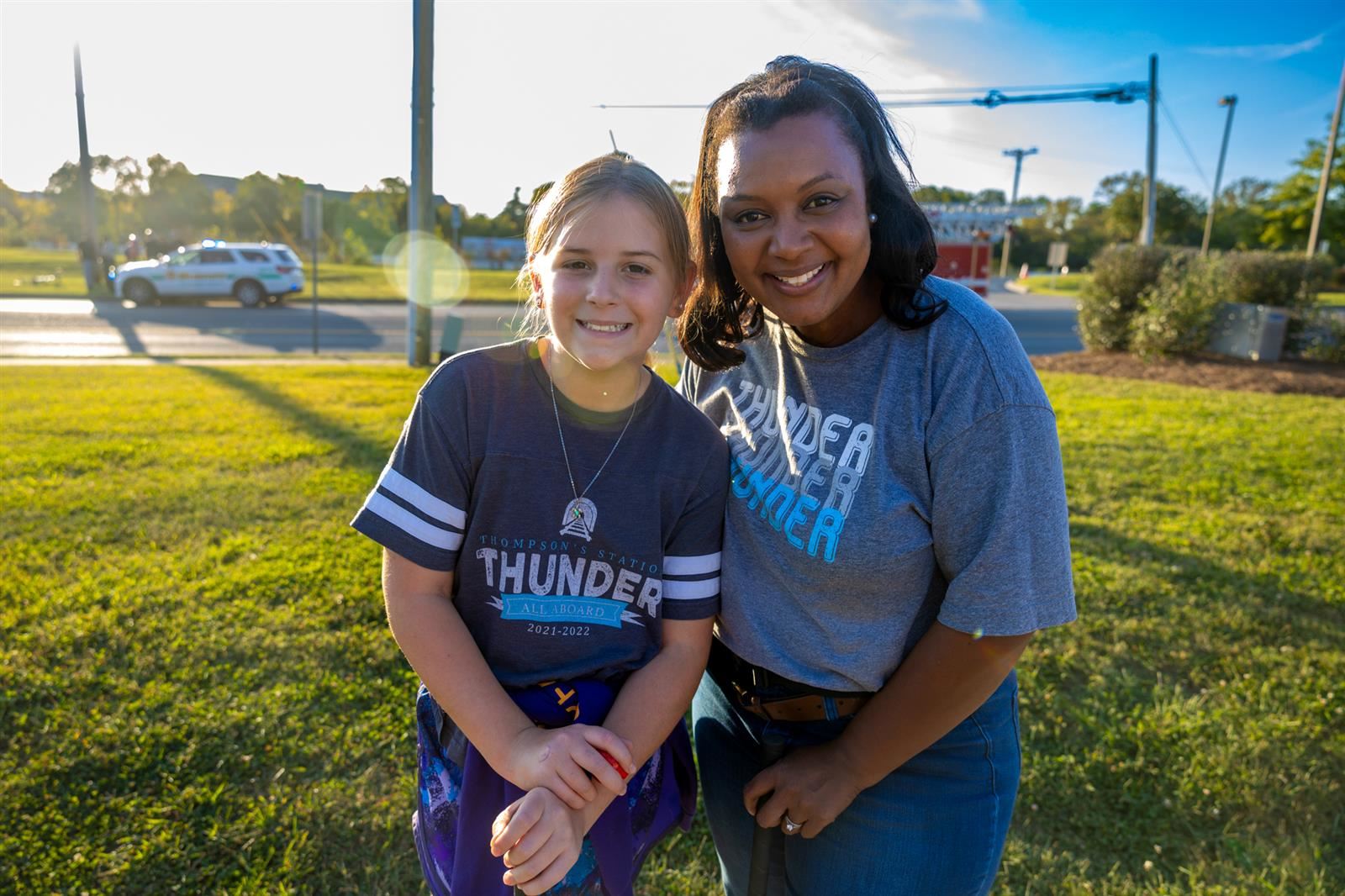 principal and student at mini golf
